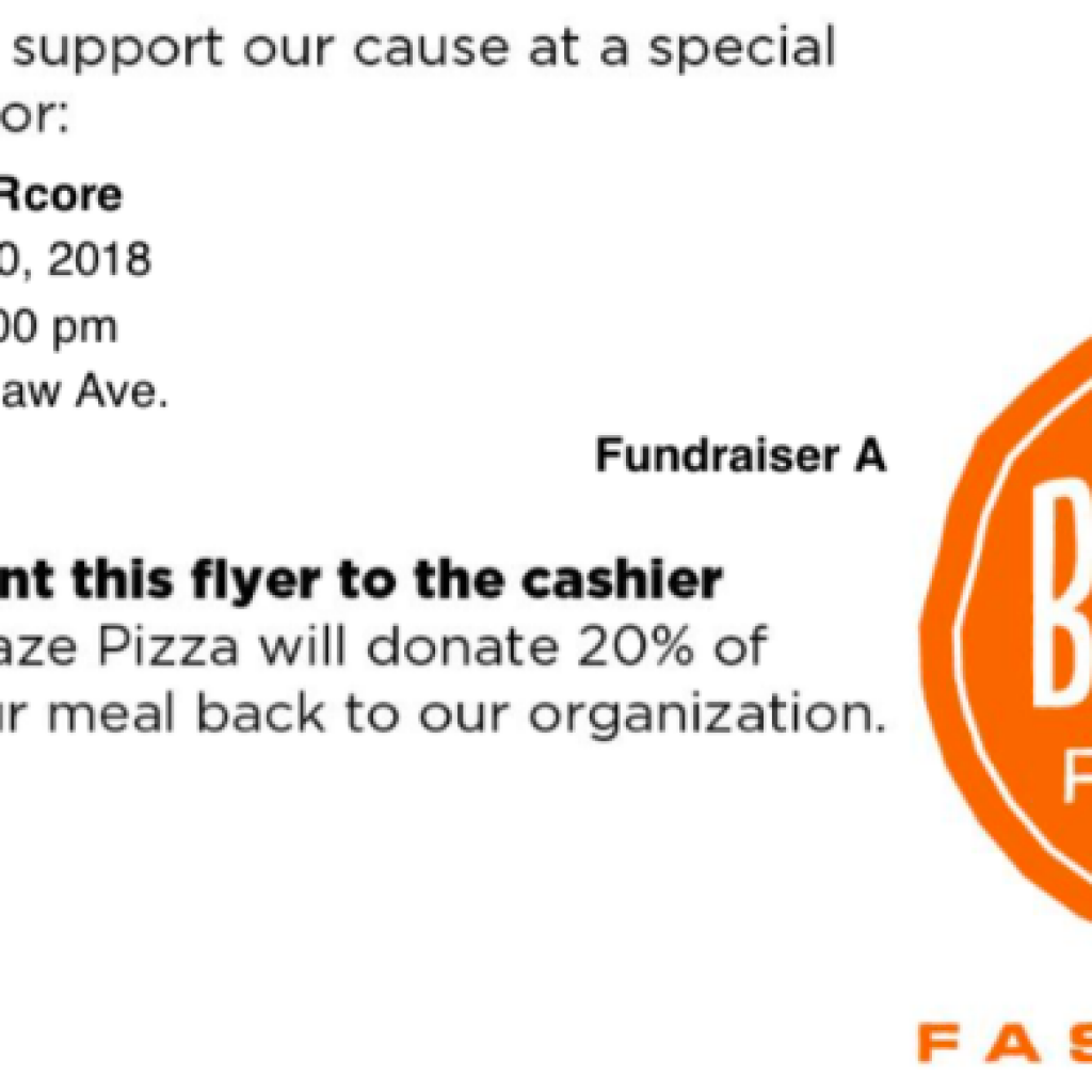blaze pizza fundraiser miRcore